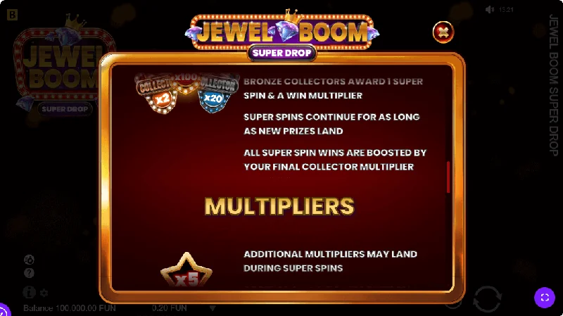 Στιγμιότυπο Jewel Boom Super Drop