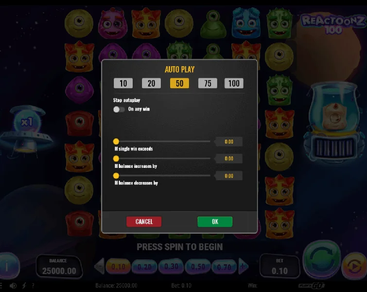 Στιγμιότυπο Reactoonz 100