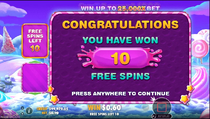 Στιγμιότυπο οθόνης Sweet Bonanza 1000